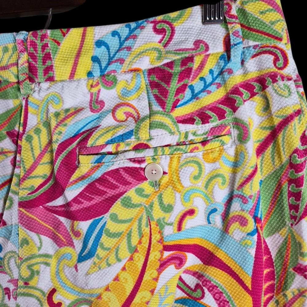 Tommy Hilfiger Tropical Print Capri Pants Size 10 Stretch Colorful Preppy Resort - Picture 8 of 10